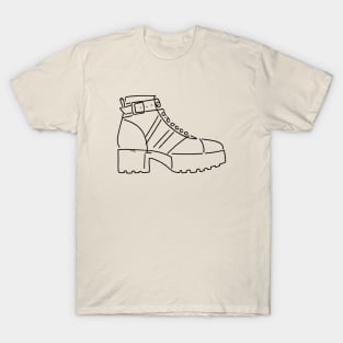 Line art of a Platform shoe T-Shirt